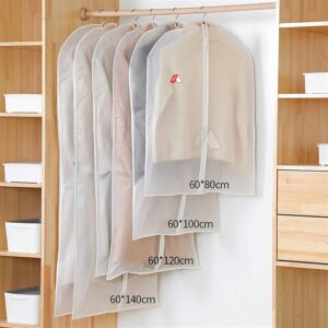 62 Inch Long Clear PVC Fabric with Color Piping Edge Wedding & Lehenga Dress Cover Garment Bag with 14 Inch Gusset, Dust Protector, for Extra Wide Dress, (Size  62x24 Inch)